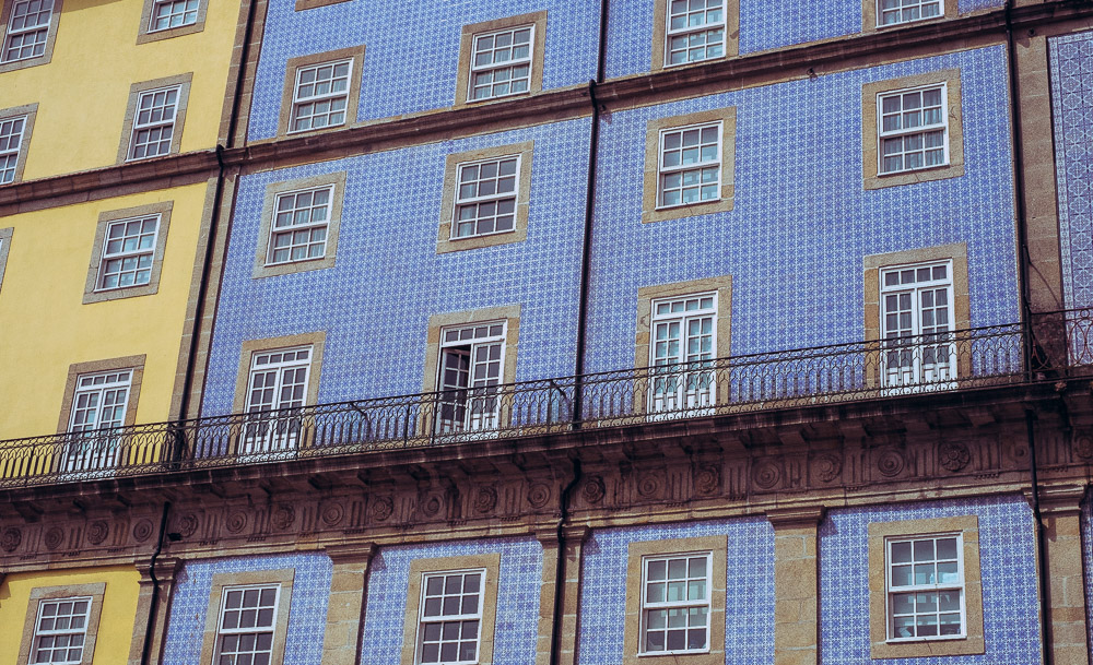 typical blue portuguese tiles
